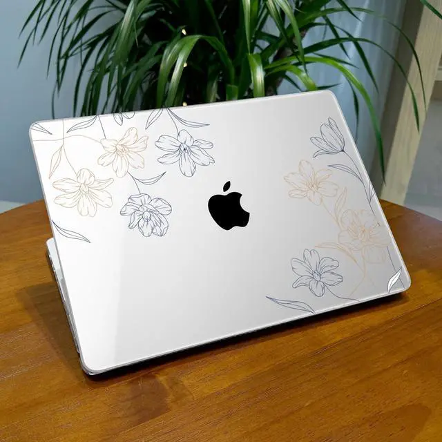 Alt view image 3 of 5 - Lepeoac for MacBook Air 13.6 inch Case M4 M3 M2 2025 2024-2022 Release Model A3240 A3113 A2681, Sturdy Plastic Hard Shell Case for MacBook Air M2 13 inch with Touch ID, Floral P281