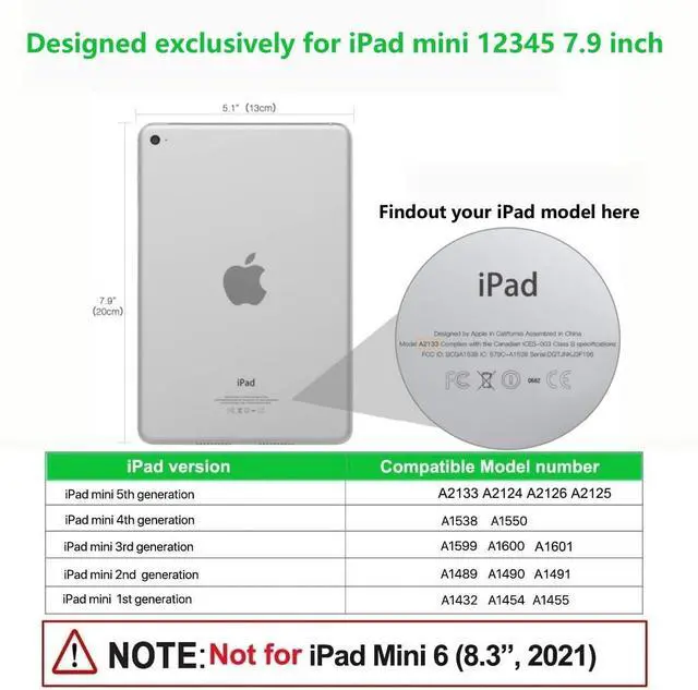 Alt view image 4 of 5 - KcoxdCn Slim Candy Colors Keyboard Case Compatible with iPAD Mini with S Pen Holder, Mutil Angles Stand Cover Detachable Wireless Keyboard (Black, iPad Mini 2 3 4 5 (7.9 inch))