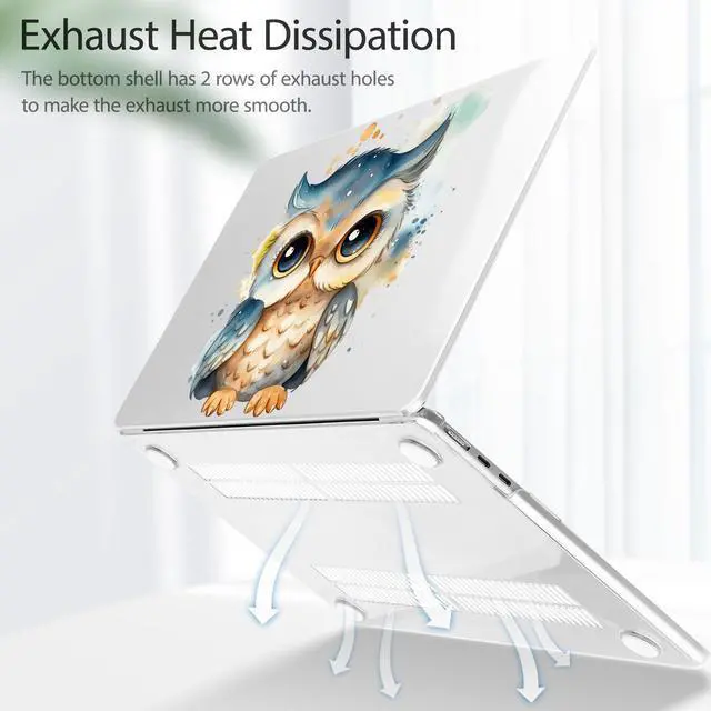 Alt view image 5 of 5 - Lepeoac for MacBook Air 13.6 inch Case M4 M3 M2 2025 2024-2022 Release Model A3240 A3113 A2681, Sturdy Plastic Hard Shell Case for MacBook Air M2 13 inch with Touch ID, Cute owl