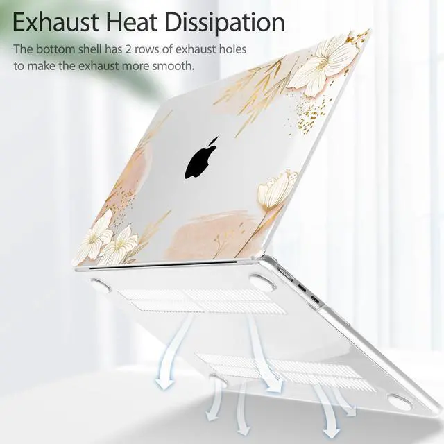 Alt view image 5 of 5 - Lepeoac for MacBook Air 13.6 inch Case M4 M3 M2 2025 2024-2022 Release Model A3240 A3113 A2681, Sturdy Plastic Hard Shell Case for MacBook Air M2 13 inch with Touch ID, Floral P295