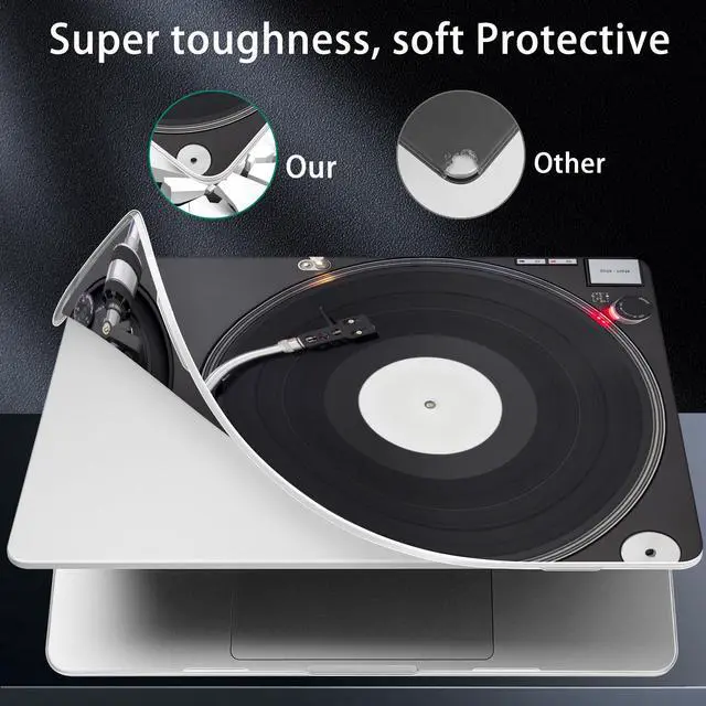 Alt view image 4 of 5 - Lepeoac for MacBook Air 15 inch Case 2023 2024 2025 Release A3241 M4 A3114 M3 A2941 M2 with Liquid Retina Display & Touch ID, Hard Shell with Screen Protector & Webcam Cover, DJ Turntable