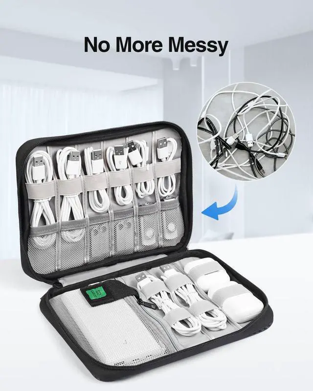 Alt view image 5 of 5 - Luxtude Hard Case for Electronics & Soft Cable Organizer Bag