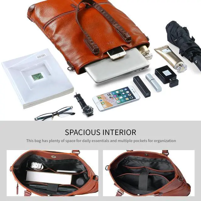 Alt view image 5 of 5 - Laptop Tote Bag, Leather Work Tote for Computer Bag Waterproof Lightweight Shoulder Bag Purse Handbag Crossbody Bag