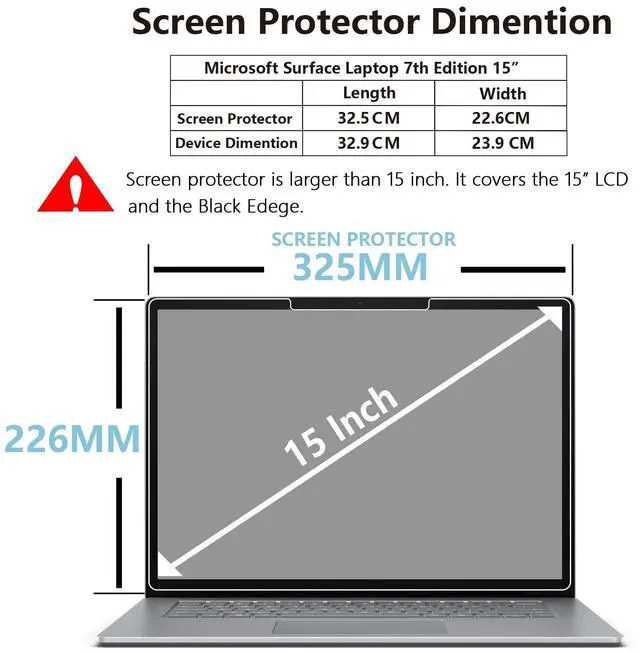 Alt view image 2 of 5 - Adeway Screen Protector for Microsoft Surface Laptop 7 15 inch(2024,AIPC),9H Hardness Tempered Glass Anti-Scratch- Easy Installation- Ultra Clear, Compatible with Surface slim pen