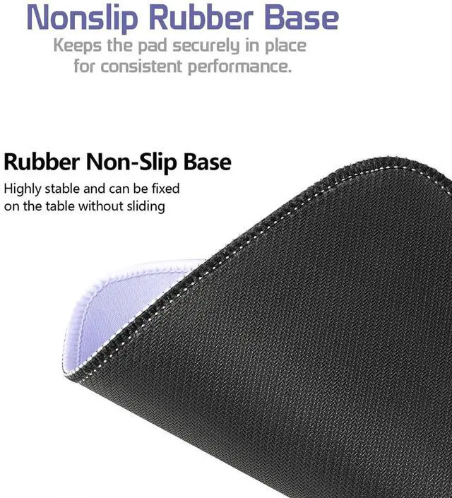 Alt view image 4 of 5 - Light Purple 2XL Color Mouse Pad - Large (36''x18'') Gaming Desk Pad with Nonslip Rubber Base and Stitched Edges - Durable and Waterproof Design
