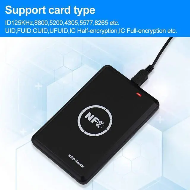 Alt view image 2 of 5 - LIBO RFID Duplicator ID/IC Card Reader Writer Encrypted Decoder USB Copier with 125KHz/13.56MHz Dual Frequency Writable Key fobs