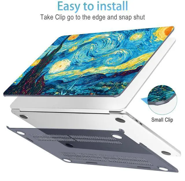 Alt view image 5 of 5 - Mektron Designed for 2025/2024/2023 MacBook Air 15 INCH M4 A3241 /M3 A3114 /M2 A2941 Case, Printed Plastic Hard Shell Cover with 15.3" Liquid Retina Display Touch ID, Starry Sky