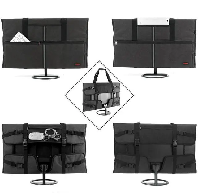 Alt view image 2 of 5 - Kingshion Travel Carrying Bag Compatible with 32 " All-in-One Desktop Computer and 32 "Monitor (Dark Grey)
