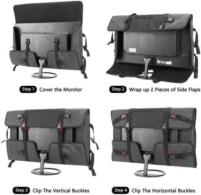 Alt view image 3 of 5 - Kingshion Travel Carrying Bag Compatible with 32 " All-in-One Desktop Computer and 32 "Monitor (Dark Grey)