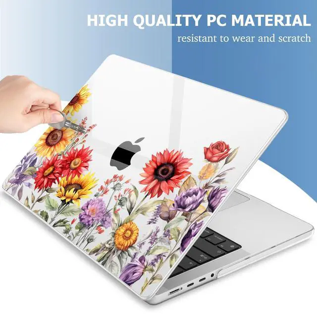 Alt view image 5 of 5 - Mektron Case for 2024 MacBook Pro 16" M4 A3403 A3186 Fits M3 A2991 M2 A2780 M1 A2485 (2021/2033) Pro/Max Chips with Touch ID, Hard Shell Plastic Laptop Cover Keyboard Cover, Floral C152