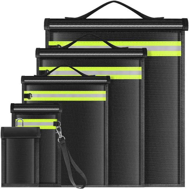 Main image of Lulrsay 5 Pack Faraday Bags EMP Proof,Faraday Bags for Laptops Tablets Phones Car Keys,Faraday Cage with Handle&Reflective Strip,EMP bags Faraday Pouch for Electronics Fireproof Waterproof
