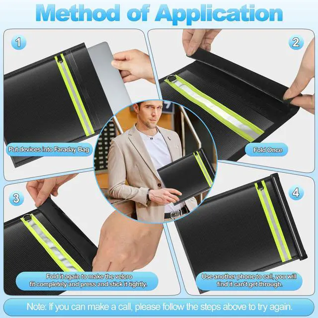 Alt view image 5 of 5 - Lulrsay 5 Pack Faraday Bags EMP Proof,Faraday Bags for Laptops Tablets Phones Car Keys,Faraday Cage with Handle&Reflective Strip,EMP bags Faraday Pouch for Electronics Fireproof Waterproof