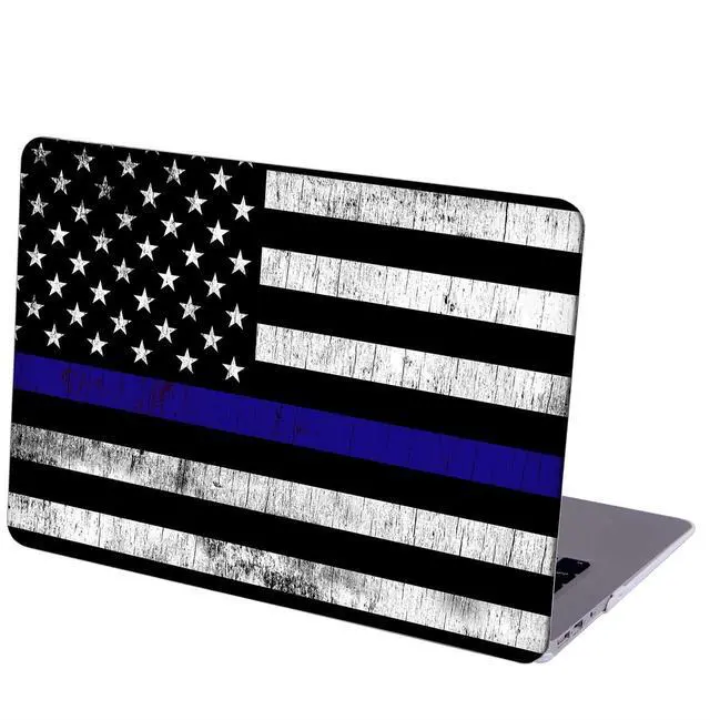 Main image of MINGDAO Case Compatible with MacBook Pro 13 inch, Hard Protective Shell with Keyboard Cover (M1 A2338 A2289 A2251 A2159 A1989 A1706 A1708, 2016-2020 Release) - Thin Blue Line Grunge USA Flag