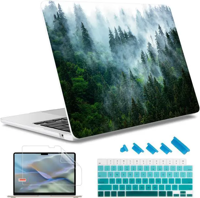 Main image of May Chen for M4 MacBook Air 13.6 Inch Case 2025 2024 2023 2022 Release Models: A3240 A3113 M3 A2681 M2, Plastic Hard Shell Case for MacBook Air 13.6" with Retina Display Fits Touch ID, Forest