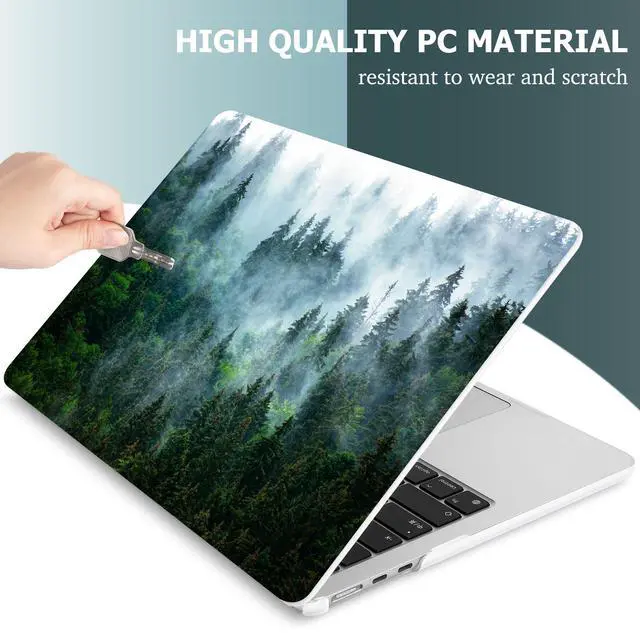 Alt view image 4 of 5 - May Chen for M4 MacBook Air 13.6 Inch Case 2025 2024 2023 2022 Release Models: A3240 A3113 M3 A2681 M2, Plastic Hard Shell Case for MacBook Air 13.6" with Retina Display Fits Touch ID, Forest