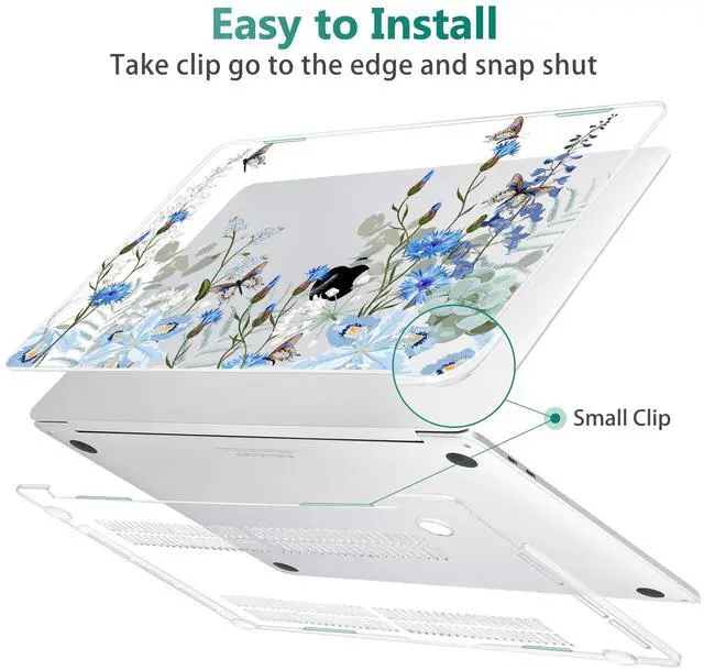 Alt view image 5 of 5 - May Chen Compatible with MacBook Pro 16 inch Case 2020 2019 Release A2141 with Touch Bar&Touch ID, Plastic Hard Shell Case with Keyboard Cover + Screen Protector, Tropical Flower S390