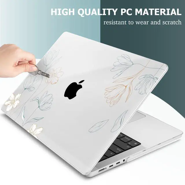 Alt view image 4 of 5 - May Chen Case for M4 MacBook Pro 14 inch Case A3112 A3401 Max A3185, M3 A2918 A2992, M2 A2779 M1 A2442, 2024 2023 2022 2021 Release, Plastic Hard Shell with Keyboard Cover, Floral