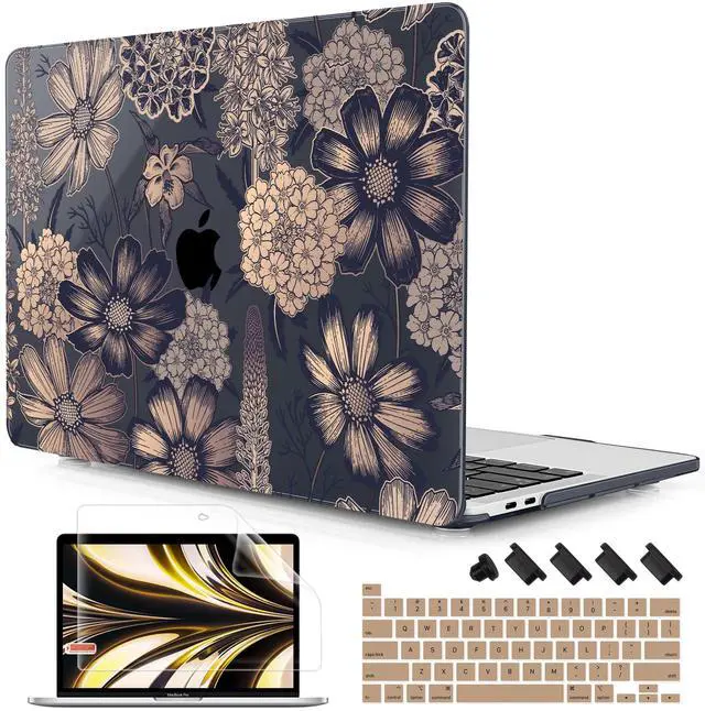 Main image of Lepeoac Case for MacBook Pro 13 inch with/Without Touch Bar (2016-2022, M2 A2338 M1 A2289 A2251 A2159 A1989 A1706 A1708), Hard Shell + Keyboard Cover + Dust Plug - Spring Floral