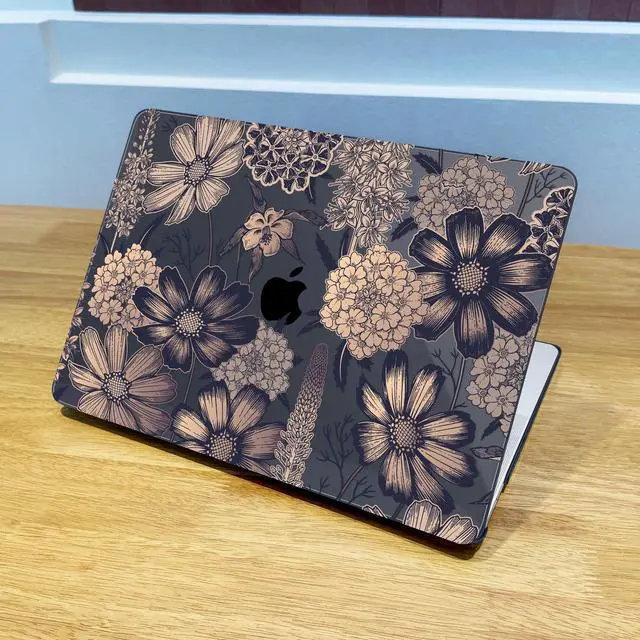 Alt view image 3 of 5 - Lepeoac Case for MacBook Pro 13 inch with/Without Touch Bar (2016-2022, M2 A2338 M1 A2289 A2251 A2159 A1989 A1706 A1708), Hard Shell + Keyboard Cover + Dust Plug - Spring Floral