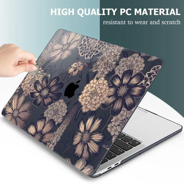 Alt view image 5 of 5 - Lepeoac Case for MacBook Pro 13 inch with/Without Touch Bar (2016-2022, M2 A2338 M1 A2289 A2251 A2159 A1989 A1706 A1708), Hard Shell + Keyboard Cover + Dust Plug - Spring Floral