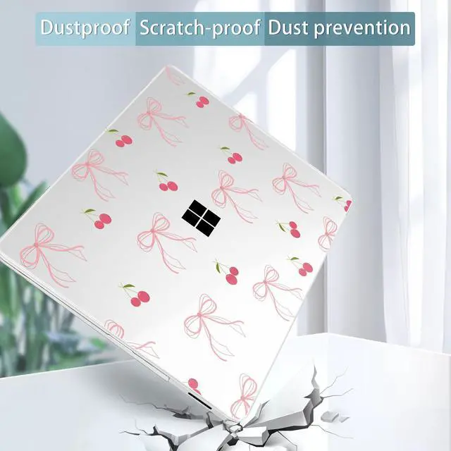 Alt view image 5 of 5 - May Chen Case ONLY Compatible for 2024+ 13.8" Microsoft Surface Laptop 7 Windows PC with ARM CPU and AI-Powered Copilot+, Plastic Hard Shell Case with Keyboard Cover, Cherry & Bow