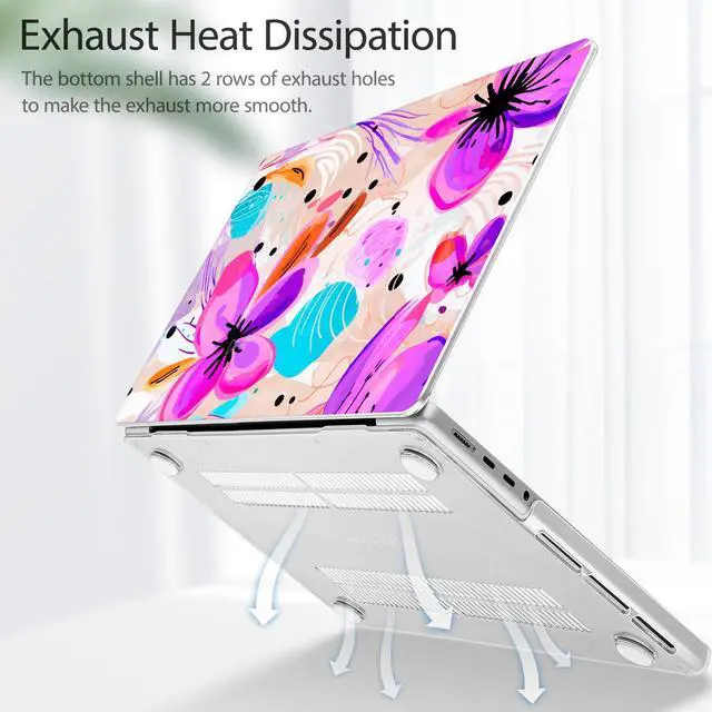 Alt view image 5 of 5 - Lepeoac for MacBook Pro 16 inch Case 2021 2022 2023 2024 Release A3186 A3403 M4 A2991 M3 A2780 M2 A2485 M1 Pro/Max, Hard Shell Case with Screen Protector & Keyboard Cover, Trendy Floral