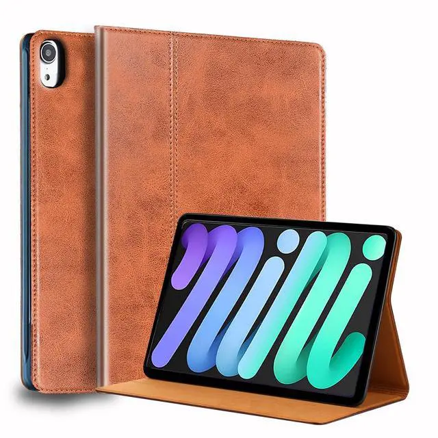 Main image of NANRUIL for Ipad Mini6 Case 8.3 inch and Mini 6th Gen 2021 Genuine Leather Cover Protective Shell,Auto Wake/Sleep.Brown