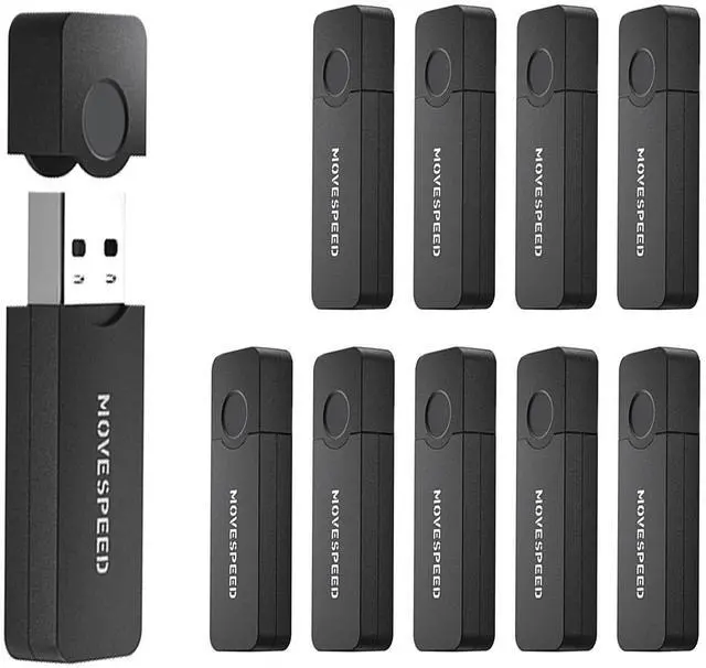 Main image of MOVEPEED 16GB Flash Drive Pack 10, Bulk USB 2.0 Flash Drives with Storage Box and Label Stickers, Thumb Drive for Office Data Transfer (10 Pack, Black)