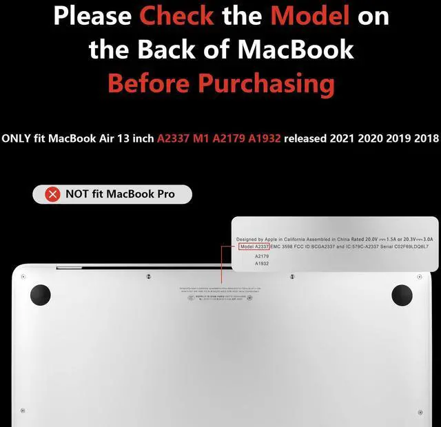Alt view image 2 of 5 - MEEgoodo for MacBook Air 13 inch Case 2021 2020 2019 2018 Release A2337 M1 A2179 A1932 with Touch ID Heavy Duty Rugged Shockproof Plastic Hard Shell with Fold Kickstand for MacBook Air 13.3, Gray
