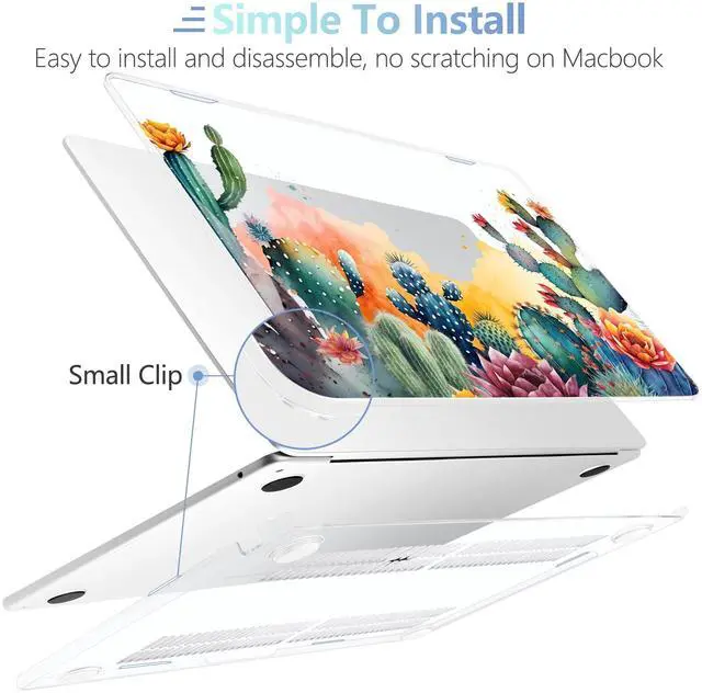 Alt view image 5 of 5 - MEEgoodo for M4/M3/M2 MacBook Air 15.3 inch Case 2025 2024 2023, Case Fit Model (A3241/A3114/A2941) for MacBook Air 15 inch, Laptop Hard Shell with Keyboard Cover, Tropical Cactus
