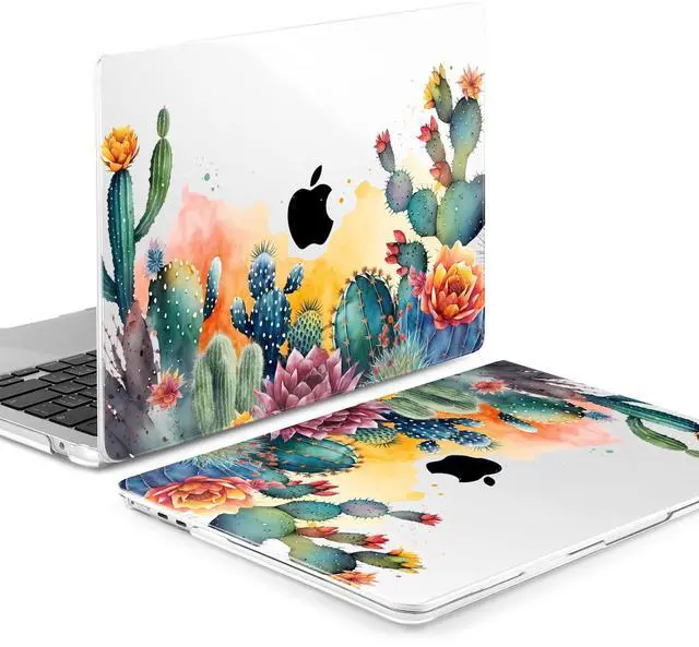 Alt view image 3 of 5 - MEEgoodo for M4/M3/M2 MacBook Air 15.3 inch Case 2025 2024 2023, Case Fit Model (A3241/A3114/A2941) for MacBook Air 15 inch, Laptop Hard Shell with Keyboard Cover, Tropical Cactus