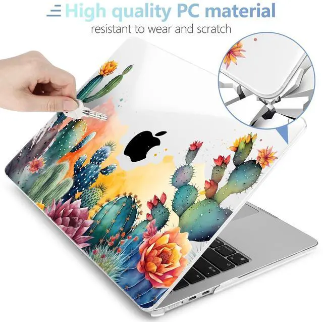 Alt view image 4 of 5 - MEEgoodo for M4/M3/M2 MacBook Air 15.3 inch Case 2025 2024 2023, Case Fit Model (A3241/A3114/A2941) for MacBook Air 15 inch, Laptop Hard Shell with Keyboard Cover, Tropical Cactus