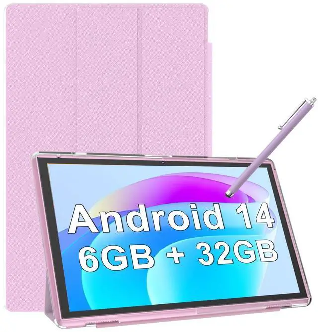 Main image of Android Tablet 10 Inch Tablet With Case Screen Stylus Android 14 Tablets 6GB RAM 32GB ROM Support 1TB Expansion 6000mah Battery 10.1" IPS HD Touchscreen 2MP+8MP Dual Camera WIFI-6 Bluetooth5.0 Tablets