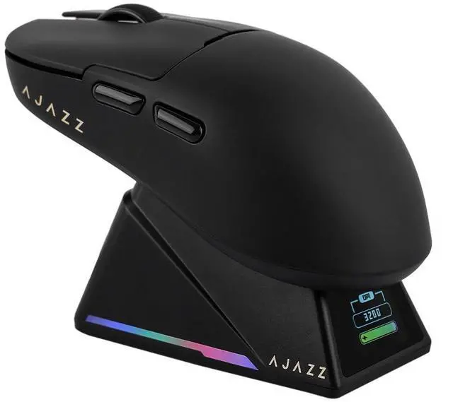 Main image of MechLands AJ159 APEX Wireless Mouse, Lightweight Gaming Mice, with Magnetic Charging Design and Display Screen, 42000 DPI, PAW3950 Sensor, BT/2.4G/Wired Connection, 400mAh Battery (Black)