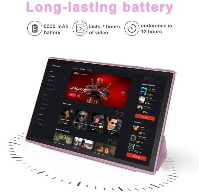 Alt view image 5 of 5 - Android Tablet 10 Inch Tablet With Case Screen Stylus Android 14 Tablets 6GB RAM 32GB ROM Support 1TB Expansion 6000mah Battery 10.1" IPS HD Touchscreen 2MP+8MP Dual Camera WIFI-6 Bluetooth5.0 Tablets