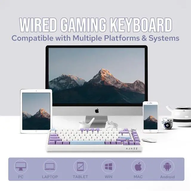 Alt view image 3 of 5 - MechLands AJAZZ AK820 MAX HE Hall Effect Magnetic Gaming Keyboard, Adjustable Actuation, 8KHz Polling Rate, Wired Rapid Fast Keyboard, Creamy Gasket, RGB Backlight, NKRO for Win/Mac (White)