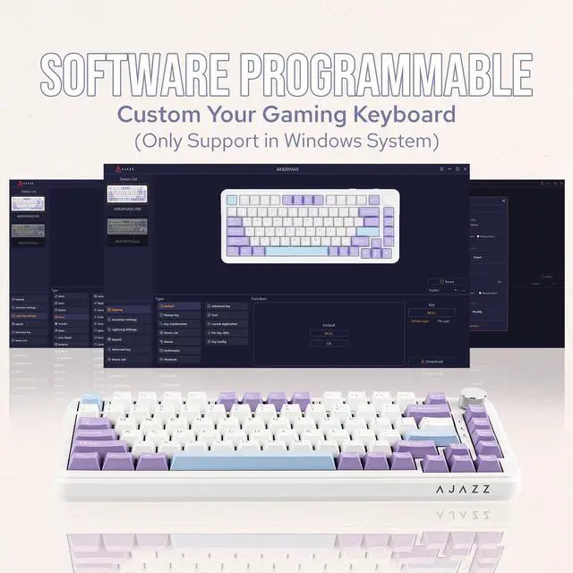 Alt view image 5 of 5 - MechLands AJAZZ AK820 MAX HE Hall Effect Magnetic Gaming Keyboard, Adjustable Actuation, 8KHz Polling Rate, Wired Rapid Fast Keyboard, Creamy Gasket, RGB Backlight, NKRO for Win/Mac (White)