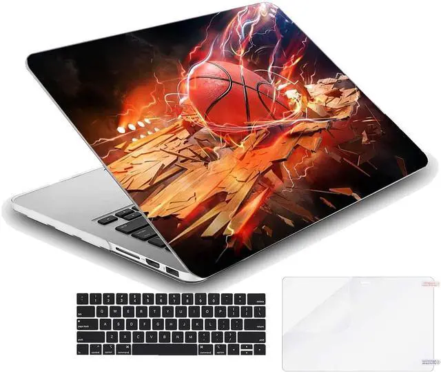 Alt view image 2 of 4 - MINGDAO Compatible with MacBook Air 13.6-inch Hard Protective Shell Cace and Keyboard Cover (A2681, M2 chip, 2022 Release) - Fire Basketball