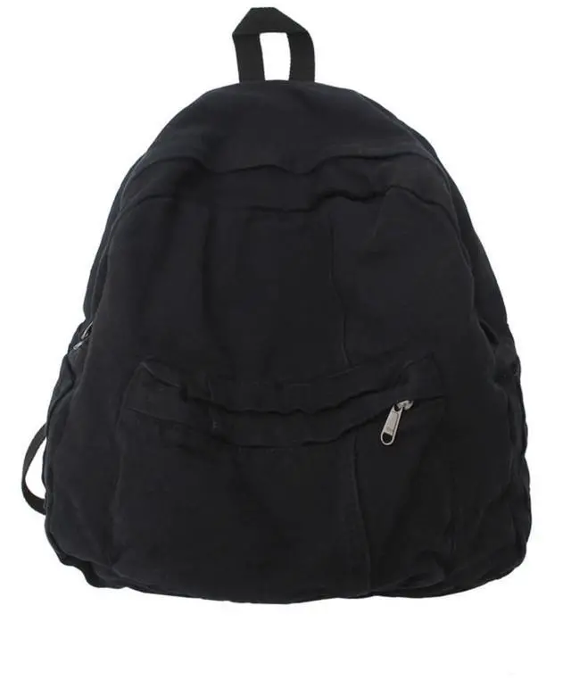 Main image of MININAI Vintage Canvas Backpack for Women Men Grunge Hippie Boho Patchwork Backpack College Book Bag Travel Casual Daypack (One Size,Black)