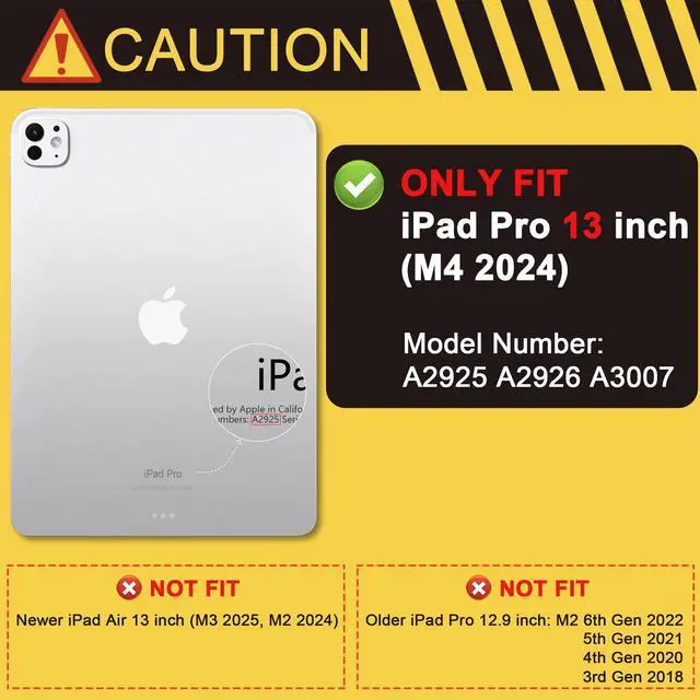 Alt view image 2 of 5 - MEEgoodo Case for M4 iPad Pro 13 inch Case 2024, Tablet Cover with Trifold Stand + Pencil Holder + Auto Wake/Sleep + Soft TPU Back Cover for Kids, Baby Cow