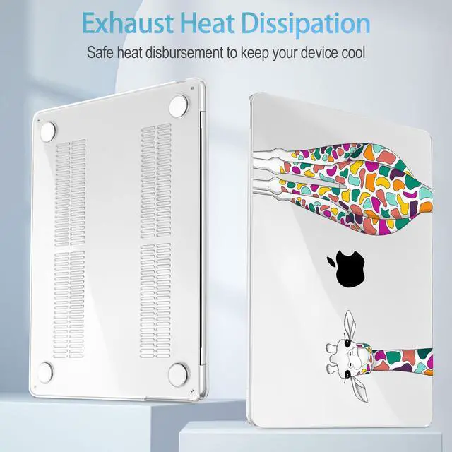 Alt view image 4 of 5 - Mektron for 2025 M4 MacBook Air 13.6 Inch A3240 Case Fits 2023 A2681 M2 2024 A3113 M3 Chip with Liquid Retina Display Touch ID, Printed Plastic Hard Shell Cover for MacBook Air 13.6", Giraffe