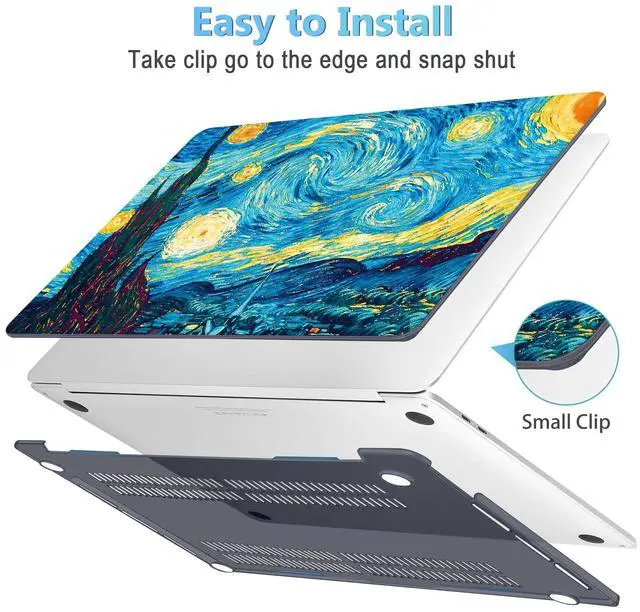 Alt view image 3 of 5 - Mektron for MacBook Pro 16 inch Case A2141, 2020 2019 Pro 16-inch Touch Bar & Touch ID Starry Sky Matte Hard Shell Cover Keyboard Skin Screen Protector