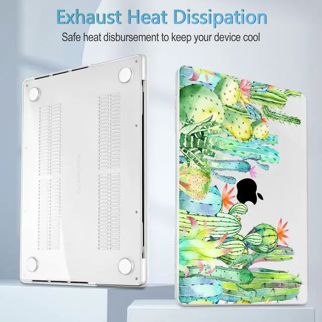 Alt view image 5 of 5 - Mektron Case for MacBook Pro 16" M4 A3403 A3186 M3 A2991 M2 A2780 M1 A2485 (2021/2023/2024) Pro/Max with Touch ID, Hard Shell Plastic Laptop Cover Keyboard Cover Screen Protector, Watercolor Cactus