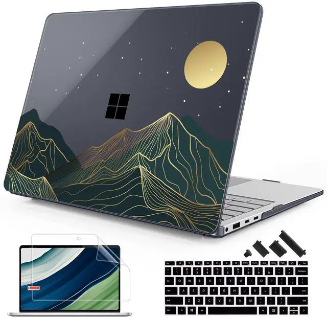 Main image of Mektron Case for 13.8" Microsoft Surface Laptop 7 Windows 11 AI PC 2024 Surface Laptop 13.8 Inch Cover Fits Model 2036, Keyboard Cover +Screen Protector +Dust Plugs, Abstract Mountain C112
