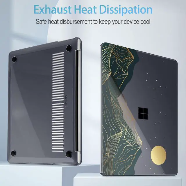 Alt view image 4 of 5 - Mektron Case for 13.8" Microsoft Surface Laptop 7 Windows 11 AI PC 2024 Surface Laptop 13.8 Inch Cover Fits Model 2036, Keyboard Cover +Screen Protector +Dust Plugs, Abstract Mountain C112