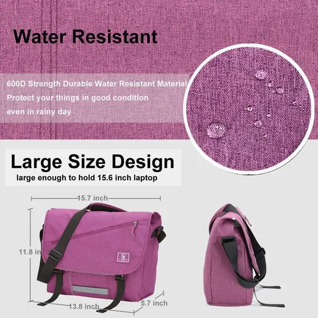 Alt view image 3 of 5 - OIWAS Messenger Bag for Women Crossbody 15.6 Inch Laptop Satchel Bags for Women Shoulder Bag Large Briefcase Computer Bag Work Travel Purple