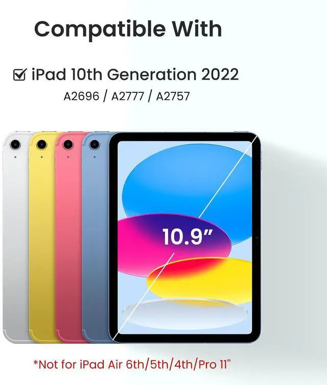 Alt view image 2 of 5 - OPAKIT Keyboard Case for iPad 10th Generation 2022 & A16 11th Generation 2025(10.9/11 inch), Detachable Wireless Keyboard, Stand Folio Keyboard Case with Pencil Holder for New iPad 10th Gen 2022-Teal