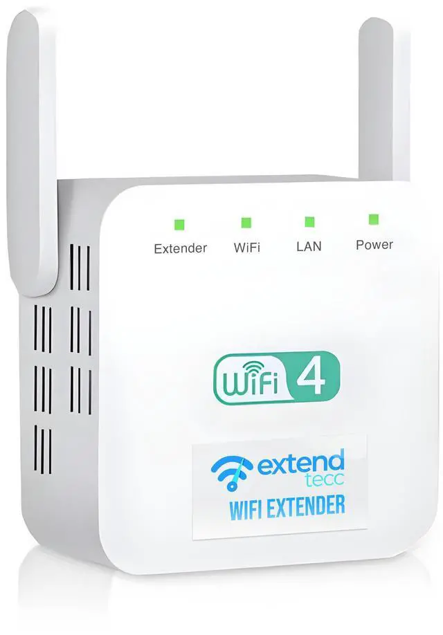 Main image of Extendtecc WiFi Booster Wireless WiFi Extender Signal Booster 300Mbps, Extend Tecc WiFi Repeater Wireless Signal Booster 2.4 GHz Dual Band 4 Antennas 360deg Full Coverage Internet Extender