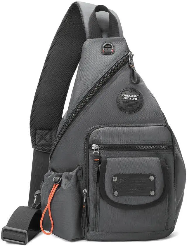 Main image of NICGID Sling Bag Backpack, 13.3'' 14.1'' Laptop Bag Crossbody Shoulder Chest Backpacks Travel Outdoors for Men Women (Grey-2555, 14.1-Inch)