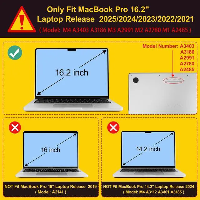 Alt view image 2 of 5 - May Chen Compatible with M3 MacBook Pro 16 A2991 M2 A2780 M1 A2485 Pro/Max with Retina Display Fits Touch ID 2023 2022 2021, Hard Shell Case with Keybaord Cover & Screen Protector, Left Right Brain